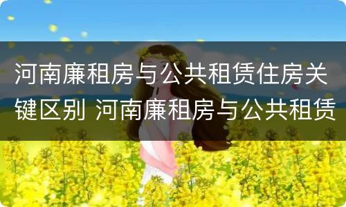 河南廉租房与公共租赁住房关键区别 河南廉租房与公共租赁住房关键区别在哪