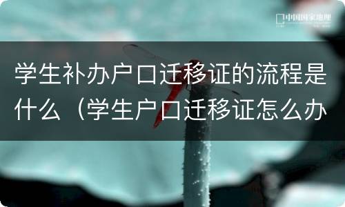 学生补办户口迁移证的流程是什么（学生户口迁移证怎么办理流程）