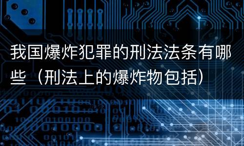 我国爆炸犯罪的刑法法条有哪些（刑法上的爆炸物包括）
