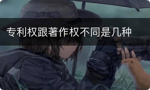 专利权跟著作权不同是几种