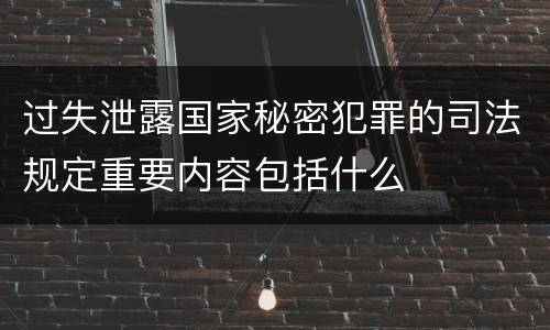 过失泄露国家秘密犯罪的司法规定重要内容包括什么