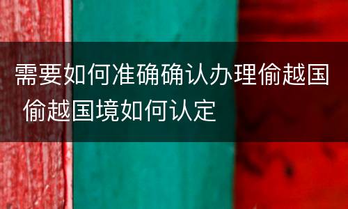 需要如何准确确认办理偷越国 偷越国境如何认定