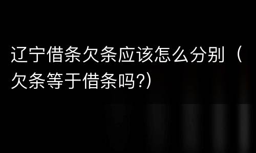 辽宁借条欠条应该怎么分别（欠条等于借条吗?）