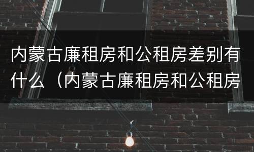 内蒙古廉租房和公租房差别有什么（内蒙古廉租房和公租房差别有什么不同）