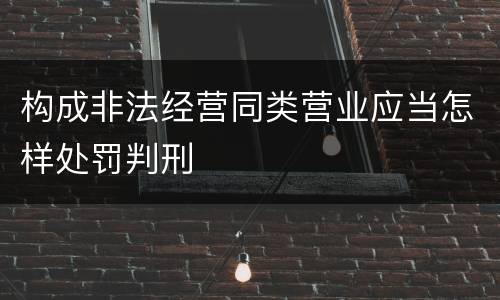 构成非法经营同类营业应当怎样处罚判刑