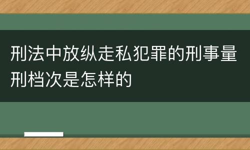 刑法中放纵走私犯罪的刑事量刑档次是怎样的
