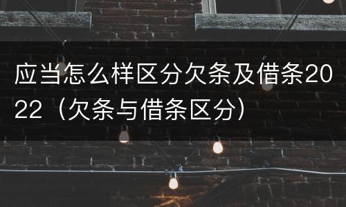应当怎么样区分欠条及借条2022（欠条与借条区分）