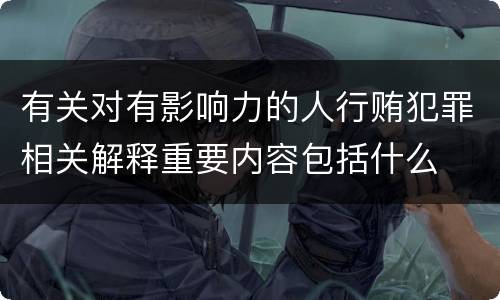 有关对有影响力的人行贿犯罪相关解释重要内容包括什么