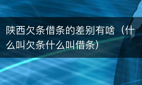 陕西欠条借条的差别有啥（什么叫欠条什么叫借条）