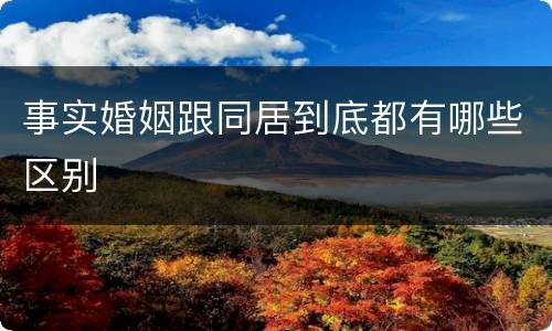 事实婚姻跟同居到底都有哪些区别