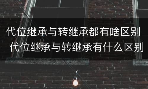 代位继承与转继承都有啥区别 代位继承与转继承有什么区别