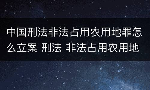 中国刑法非法占用农用地罪怎么立案 刑法 非法占用农用地罪