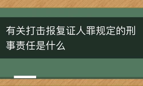 有关打击报复证人罪规定的刑事责任是什么
