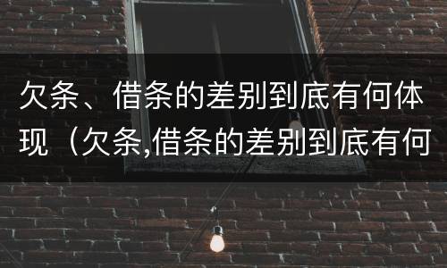 欠条、借条的差别到底有何体现（欠条,借条的差别到底有何体现啊）