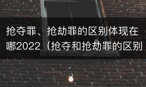 抢夺罪、抢劫罪的区别体现在哪2022（抢夺和抢劫罪的区别）