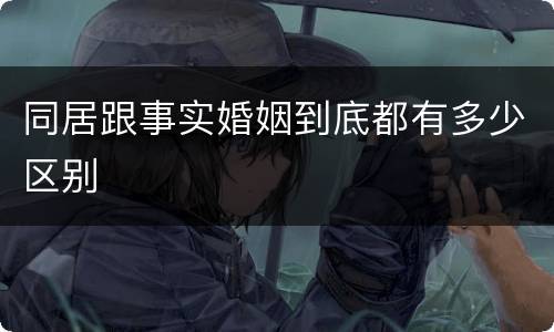 同居跟事实婚姻到底都有多少区别
