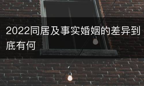 2022同居及事实婚姻的差异到底有何