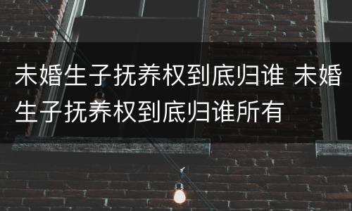 未婚生子抚养权到底归谁 未婚生子抚养权到底归谁所有