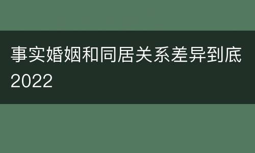 事实婚姻和同居关系差异到底2022
