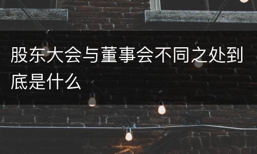 股东大会与董事会不同之处到底是什么