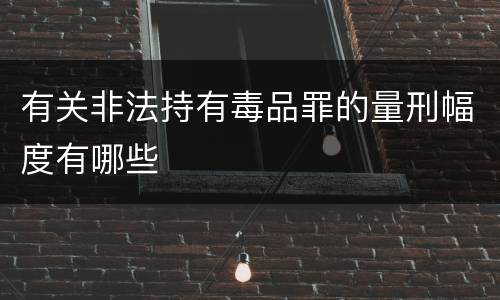 有关非法持有毒品罪的量刑幅度有哪些