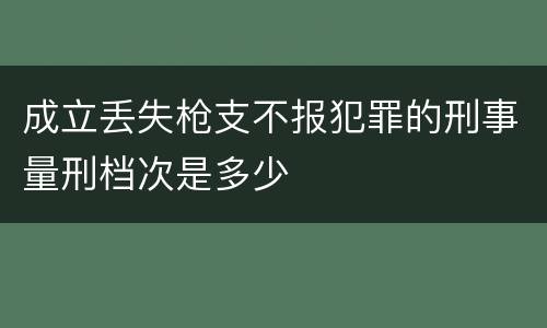 成立丢失枪支不报犯罪的刑事量刑档次是多少