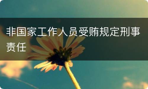 非国家工作人员受贿规定刑事责任