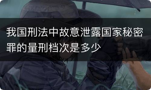 我国刑法中故意泄露国家秘密罪的量刑档次是多少
