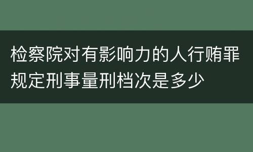 检察院对有影响力的人行贿罪规定刑事量刑档次是多少