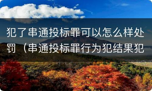 犯了串通投标罪可以怎么样处罚（串通投标罪行为犯结果犯）