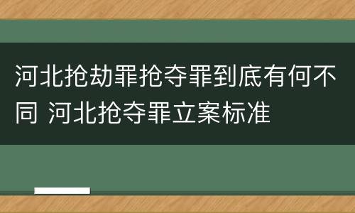 河北抢劫罪抢夺罪到底有何不同 河北抢夺罪立案标准