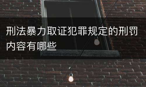 刑法暴力取证犯罪规定的刑罚内容有哪些