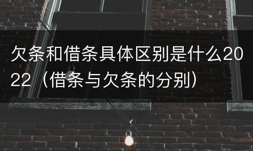 欠条和借条具体区别是什么2022（借条与欠条的分别）