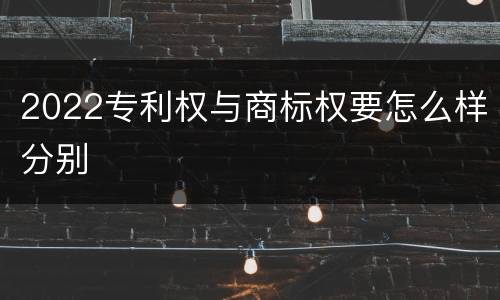 2022专利权与商标权要怎么样分别