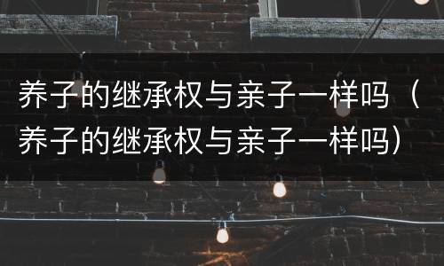 养子的继承权与亲子一样吗（养子的继承权与亲子一样吗）