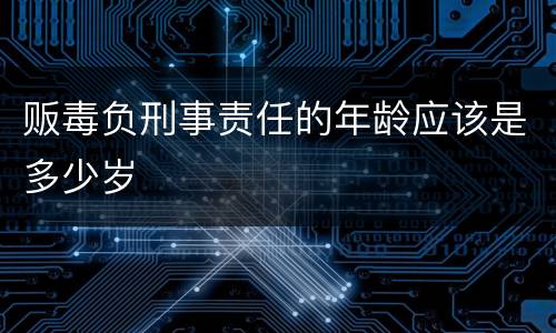 贩毒负刑事责任的年龄应该是多少岁
