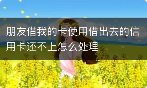 朋友借我的卡使用借出去的信用卡还不上怎么处理