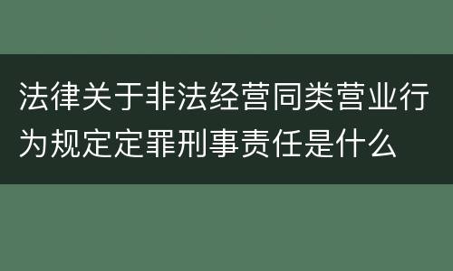 法律关于非法经营同类营业行为规定定罪刑事责任是什么