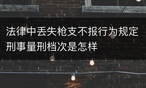法律中丢失枪支不报行为规定刑事量刑档次是怎样