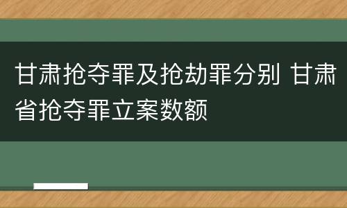 甘肃抢夺罪及抢劫罪分别 甘肃省抢夺罪立案数额