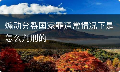 煽动分裂国家罪通常情况下是怎么判刑的