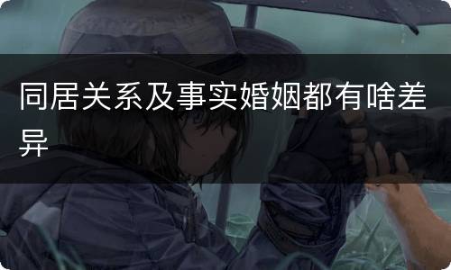 同居关系及事实婚姻都有啥差异