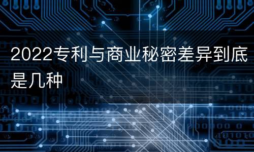 2022专利与商业秘密差异到底是几种
