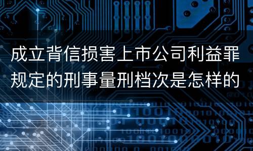 成立背信损害上市公司利益罪规定的刑事量刑档次是怎样的