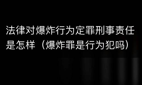 法律对爆炸行为定罪刑事责任是怎样（爆炸罪是行为犯吗）
