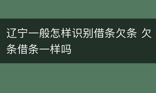 辽宁一般怎样识别借条欠条 欠条借条一样吗
