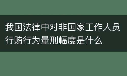 我国法律中对非国家工作人员行贿行为量刑幅度是什么