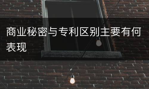 商业秘密与专利区别主要有何表现