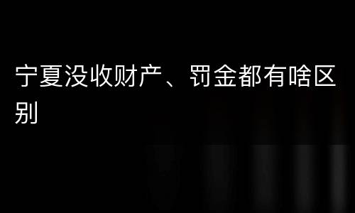 宁夏没收财产、罚金都有啥区别