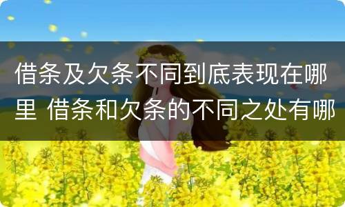 借条及欠条不同到底表现在哪里 借条和欠条的不同之处有哪些